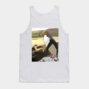 Yellow Eyed Penguin on a Bluff Tank Top